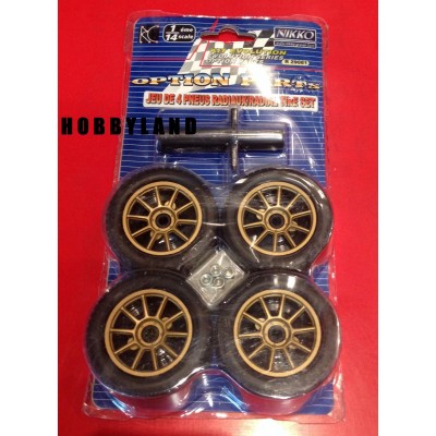 RADIAL TIRE SET ( ON ROAD ) GOLD - 1/14 SCALE
